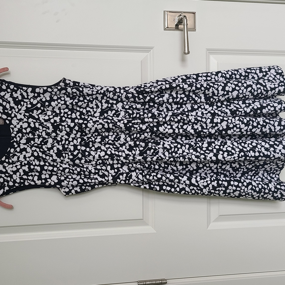 Karl Lagerfeld Black and White Fit and Flare Midi Dress